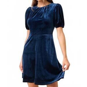 NEW MITTOSHOP velvet mini dress in midnight